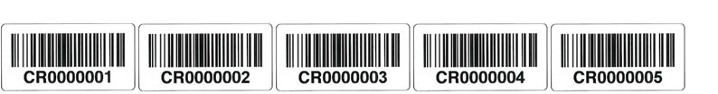 Sequential Black and White Barcode Labels